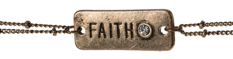 "HOPE" Script Cord Woven Button Bracelet with Rhinestone by Jewelry Nexus