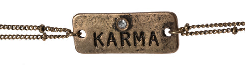Karma Petite Charm Double Chain Bracelet Do Good Deeds Positive Energy By Jewelry Nexus