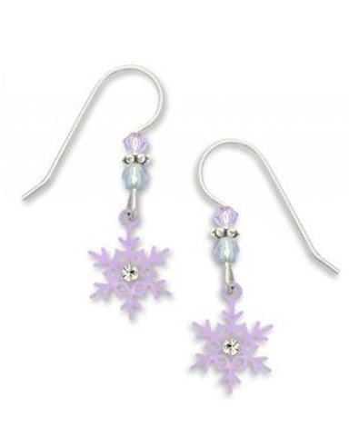 Pastel Snowflakes Earrings with Rhinestones, Handmade in the USA by Sienna Sky 1305 2