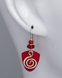 Adajio By Sienna Sky Red Silver-tone Spiral Overlay Earrings 7227