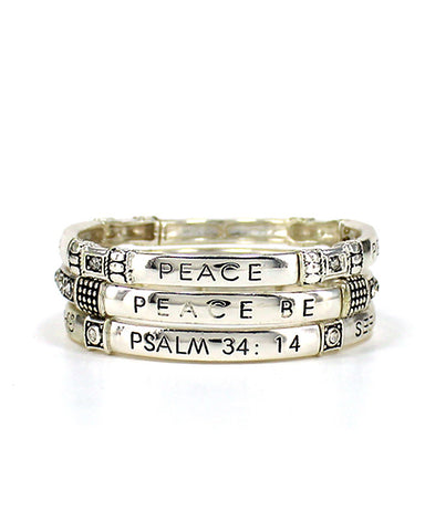 Peace Inspirational Multi Layer Stretch Bracelet -Seek Peace & Pursue it Psalm 34:14 - Jewelry Nexus