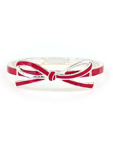 Ribbon Bow Stretch Bracelet by Jewelry Nexus Giggles & Curls Bow She is Adorable from head to toe