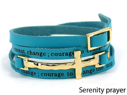 Dream Believe Faith Hope Cord Wrap Bracelet with Rhinestone Charm by Jewelry Nexus