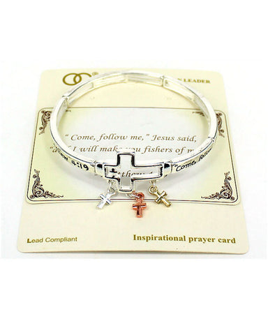 Come Follow me Jesus said & I will? Matthew 4:19 Inspirational Stretch Bracelet by Jewelry Nexus