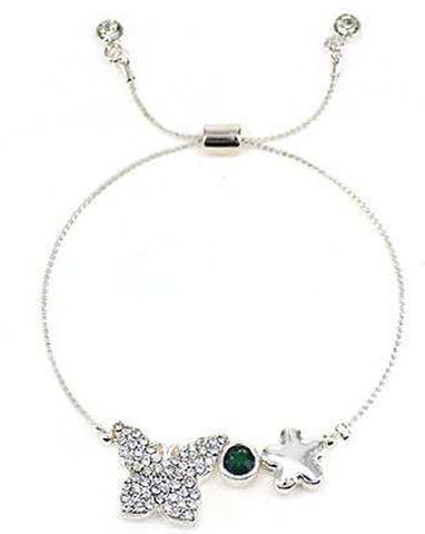 Crystal encrusted Heart Love Crystal Element Sliding Knot Adjustable Bracelet Jewelry Nexus