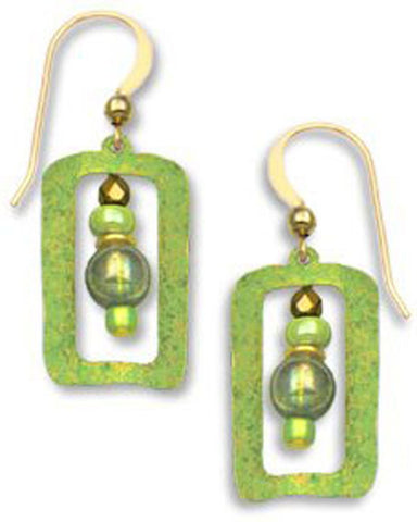 Adajio By Sienna Sky Green Gold-tone Open Earrings with Beads 7167