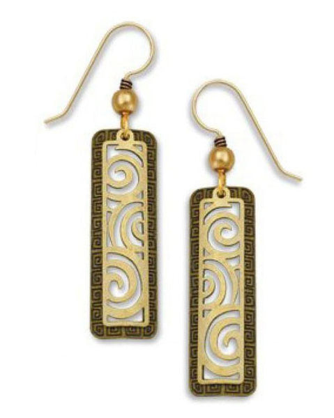 Adajio By Sienna Sky Gold Tone Swirl Antique Column Earrings 7332
