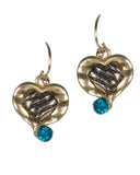 Dragonfly Rhinestone & Heart Filigree Pendant Necklace Earring Set - Jewelry Nexus