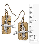 Flying Doves Love is My Religion Hammered Finish Earrings by Jewelry Nexus