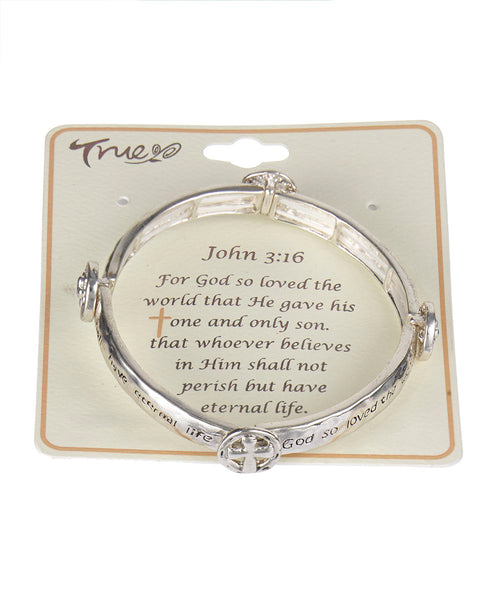 "God So Loved The World That?" John 3:16 Inspirational Religious Engraved Bracelet  - Jewelry Nexus