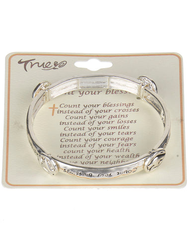 Count your Blessings Love your Neighbor Inspirational Religious Stretch Bracelet - Jewelry Nexus
