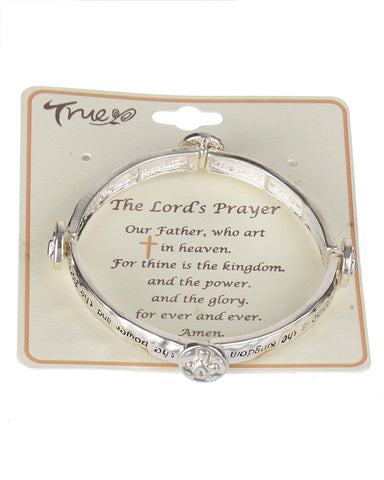 The Lord's Prayer Inspirational Religious Stretch Bracelet "Our Father who art ..." - Jewelry Nexus