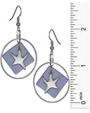 Mermaid Memories Polished Starfish on Sea Glass Dangling on French Wire Earrings