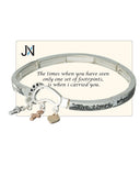 Foot Print Charm Stretch When Seen I Carried You Bracelet Inspirational Card by Jewelry Nexus