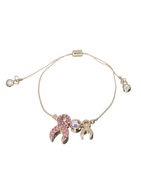 Pink Ribbon Breast Cancer Awareness Rhinestone Element Bracelet by Jewelry Nexus