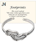 Footprints in the Sand Inspirational Hammered Cuff Bracelet with Prayer Card by Jewelry Nexus