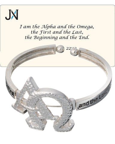 Dream Big Thin Cuff Bracelet with Cross Charms & Imitation Pearl by Jewelry Nexus