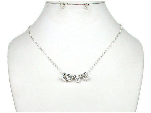 Corinthians 3:14 Love is Patient Love Does not Boast Cross Pendant Necklace Set by Jewelry Nexus