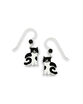 Cat Black & White Earrings, Handmade in USA by Sienna Sky si1127 1
