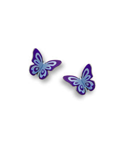 Purple Butterfly Folded Post Earrings, Handmade in USA by Sienna Sky si1744