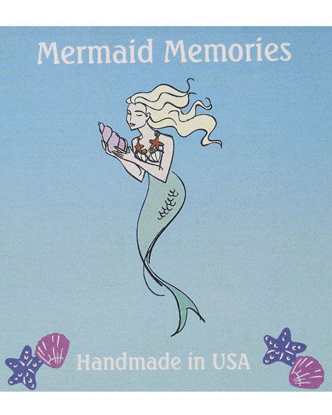 Mermaid Memories Sea Shell on Sea Glass Dangling Hoop on French Wire