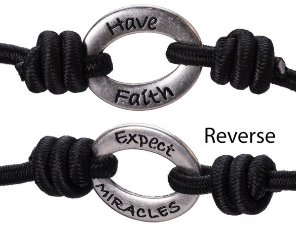 Have Faith Expect Miracles Positive Energy Stretch Wrist Band by Jewelry Nexus