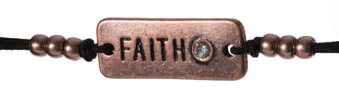 Faith Petite Charm Corded Cast Away Your Doubts Positive Energy Stretch Bracelet