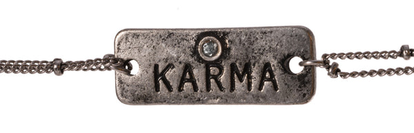 Karma Petite Charm Double Chain Bracelet Do Good Deeds Positive Energy By Jewelry Nexus