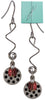 Layered Lazy Coil Polka Dot Disc & Red Ladybug Drop Earrings & Bead on Surgical Steel Silver Forest