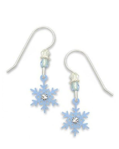 Pastel Snowflakes Earrings with Rhinestones, Handmade in the USA by Sienna Sky 1305 1