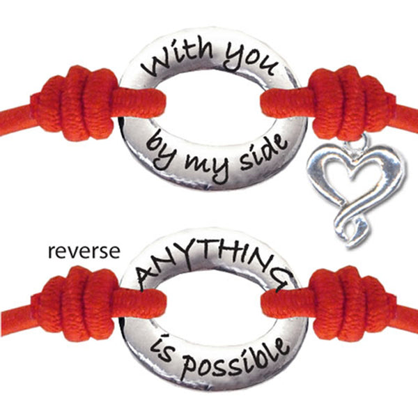 With You By My Side Anything Is Possible Heart Inspirational Positive Energy Stretch Wrist Band