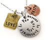 Nothing Is Impossible If You Believe Three Tone Antique Stamped Pendant Charm Necklace