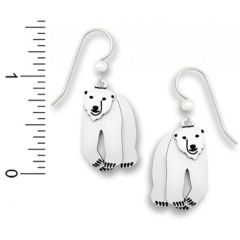 White Polar Bear Earrings with Movement Made in the USA by Sienna Sky 1668