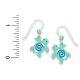 Aqua Sea Turtle with Spiral Earrings Made in the USA by Sienna Sky 1386