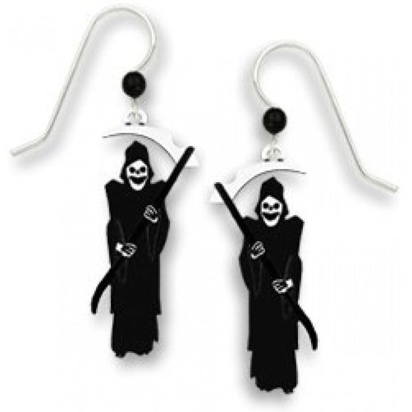 Grim Reaper with Scythe Earrings in a Gift Box Made in the USA by Sienna Sky 1726