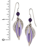 Silver Forest Layered Purple Drop Earrings Ne-0024a