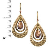 Silver Forest Drop Earrings Metallic Open with Crystal Bead 18K Plate Handcrafted in the USA Ne-0720