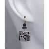 Adajio By Sienna Sky Black Square with Silver-tone Sunrise Overlay Filigree Earrings 7303