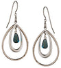 Silver Forest Of Vermont Blue Bead Oval Open dangle Earrings ne-0729 Handcrafted in the USA