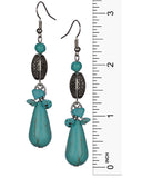 Blue Beaded Drop Earrings on a French Wire by Jewelry Nexus