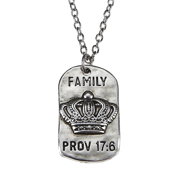 Family Antique Crown Dog Tags Children