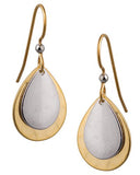 Silver Forest Metallic 2 Layer Drop 18K Plate Earrings Ne-0228