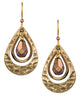 Silver Forest Drop Earrings Metallic Open with Crystal Bead 18K Plate Handcrafted in the USA Ne-0720