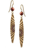 Silver Forest Antique Sunrise Dangle Gold-tone Earrings Ne-0670