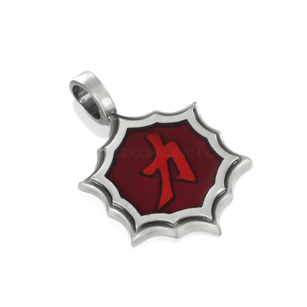 Li Liang Power & Strength Chinese Symbol In Red Backed Pewter Pendant By Bico Australia
