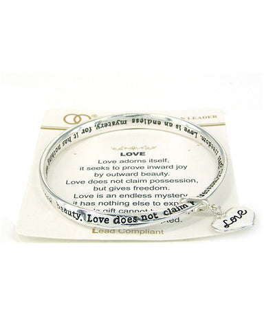 "Love Adorns itself, it seekto prove inward joy…." Love Inspirational Bracelet  - Jewelry Nexus