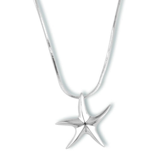 Starfish Pendant on a Snake Chain Necklace by Jewelry Nexus