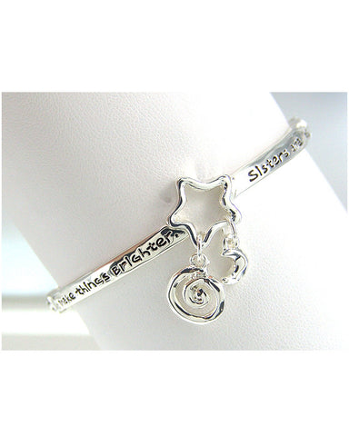 Sisters Stretch Bracelet "Sister's are like Stars They make Things Better" - Jewelry Nexus