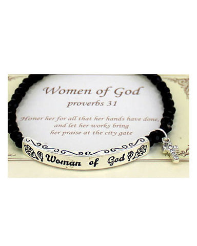 Women Of God, Proverbs 31 Inspirational Stretch Bracelet  - Jewelry Nexus