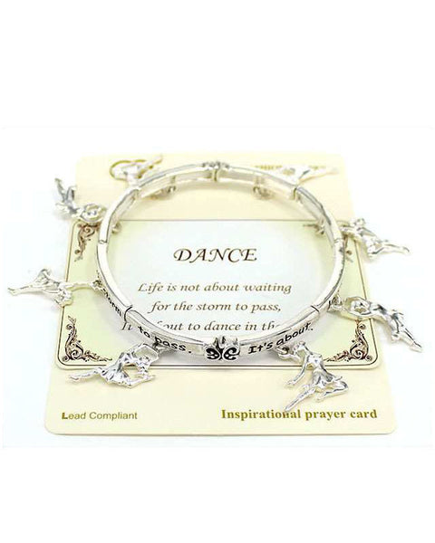 Dance Life is Not About Waiting for the Storm to Pass Its About Dancing in the Rain Stretch Bracelet